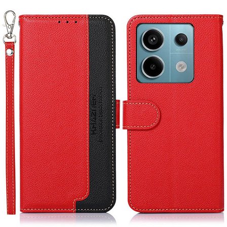 Til Xiaomi Redmi Note 13 Pro 5G Case Shell KHAZNEH Rød-sort