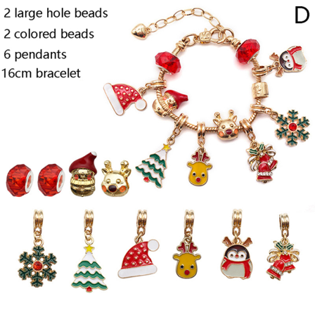 1set Julberlockhänge Diy-armband Xmas Smyckenstillverkning