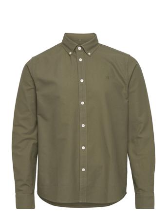 Kristian Oxford Shirt Skjorta Casual Khaki Green Les Deux
