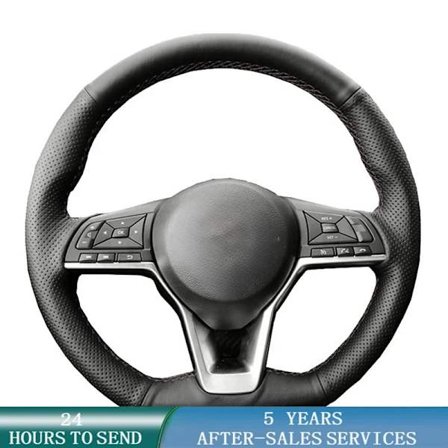 Anpassat rattöverdrag för bil, halkfritt läderfläta biltillbehör kompatibla med Nissan Kicks X-Trail March Rogue Qashqai Serena