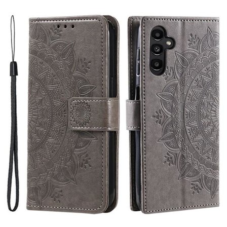 SKALO Samsung A34 5G Mandala Flip Cover - Grå