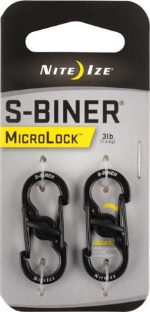 Nite Ize S-Biner MicroLock Stainless Steel 2-Pack Black