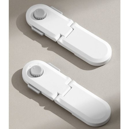 (2-pack, vit) Barnsäkerhetsspärr för lådor, barnsäkra skåplås med 3M-tejp