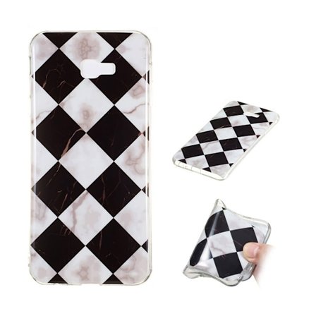 Samsung Galaxy J4 Plus beskyttelses deksel av TPU med IMD marmor printet mønster - stil C