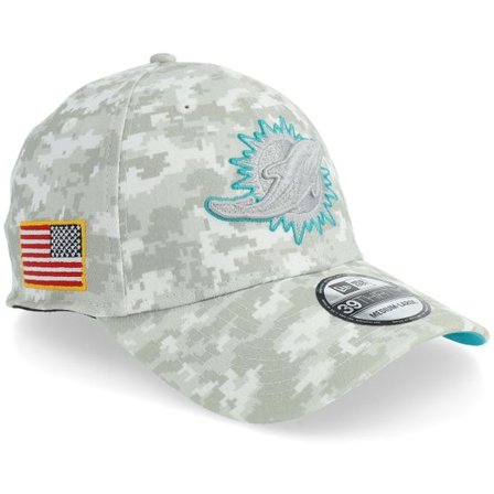 New Era - NFL Camo fitted Keps - Miami Dolphins 39THIRTY NFL Salute To Service Camo Fitted @ Hatstore