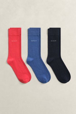 GANT Herren 3er-Pack Weiche Baumwollsocken (43-45) Rot