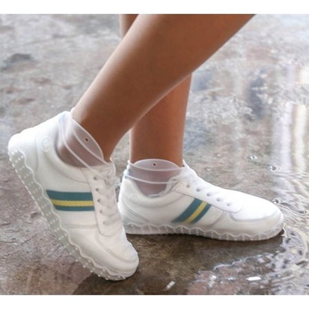 1 par gjenbrukbare silikon vanntett sko dekker regnsko dekker sko dekker