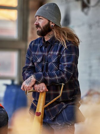 Fristads Herr Flanellskjorta 7421 MSF, Mörkblå