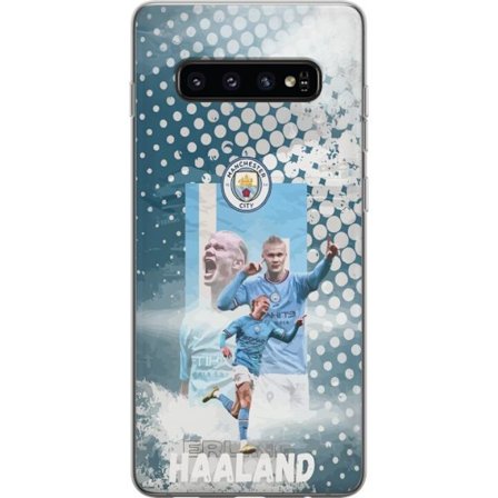 Kompatibelt Mobilskal till Samsung Samsung Galaxy S10 Erling Haaland Manchester City Norge målmaskinen med 22 PL-mål brutalt avslut och unik fysik s