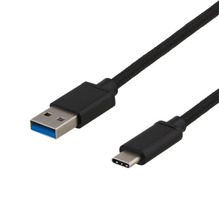Deltaco USB-kabel - USB-type A (hann) til USB-C (hann) - USB 3.1 Gen 1 - 3 A - 1 m - svart