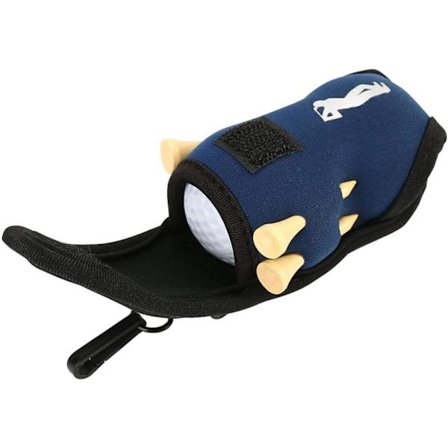 Marineblå - Golfbolddæksel, Golf Tee Taske, Golfbold og Tee Drikkepose med 2 Golfbolde og 4 Golf Tees (Tilfældige Farver), Golf Tilbehørssæt til