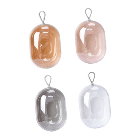 4 stk. Beauty Egg Opbevaringsboks Kosmetik Svamp Etui Make up Puff Kosmetik Æg Beholder Ansigts Bomuldspuder