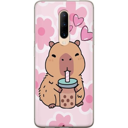 Kompatibelt Mobilskal till OnePlus OnePlus 7 Pro Kawaii Capybara Hjärtan Anime Stil Söt Design Djurmotiv TikTok Populärt Present Tjej