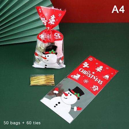 50st julgodispåsar i plast Julkakor presentpåsar