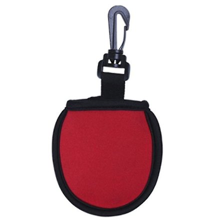 Lommetørklæde til at tørre snavs af med klips til rengøring af golfbolde, lomme til rengøring af golfbolde, 1 stk. rød