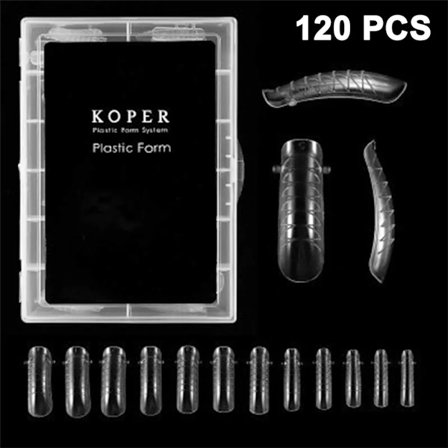 120 st Poly Nail Extension Gel Dual Forms Nail Builder Extension Gel Nail Form Clear Full Cover Falska Nagelspetsar Dual Forms Acrylic Nail Forms