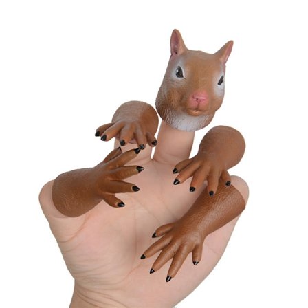 Handi Squirrel Finger Toys Hånddukke Nyhed Dyr Tiny Handy Doll Props