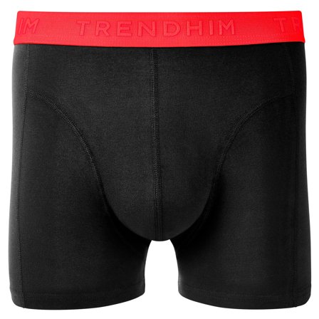 FlexFeel | Czarne bawełniane bokserki z neonowo czerwonym pasem dla mężczyzn