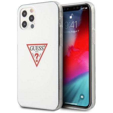 Guess GUHCP12MPCUCTLWH iPhone 12/12 Pro 6,1" hvid/hvid hardcase Triangle Collection