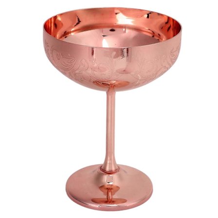 Champagneglas i metall, rostfritt stål, graverad bägare, barfest, rödvinsglas, dekorativa koppar
