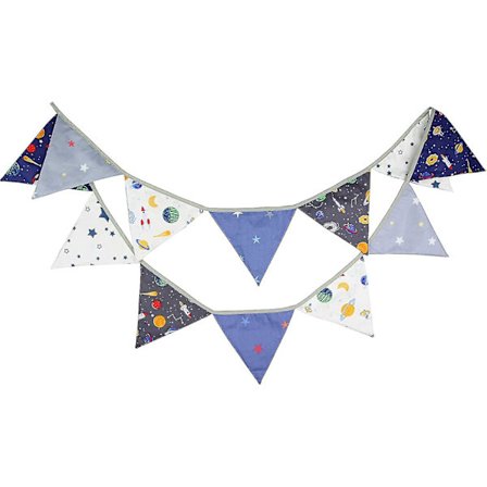 Flerfarvet Vintage Blomster Trekant Flag Stof Banner Bunting Girlander
