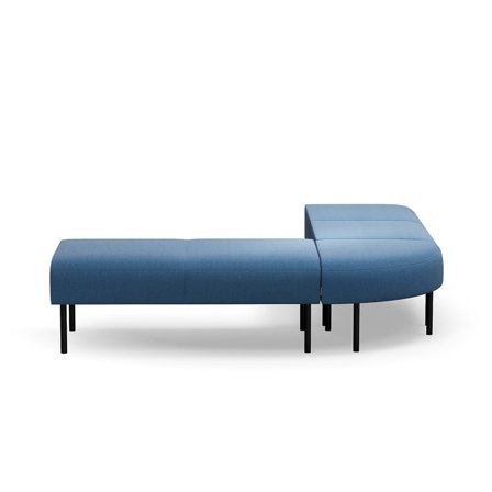 Corner bench VARIETY, outward curve, fabric Pod CS, blue