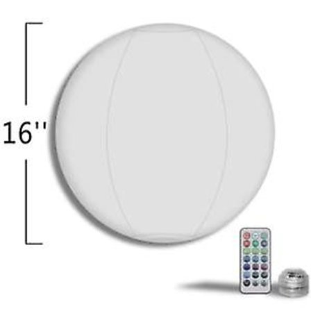 Led-valolla varustettu rantapallo, 13/16 väriä hehkuva pallo