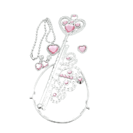 Complement Kids Princess Set Med Tiara ,festav, Clipsörhängen Och Halsband Accessoarer Unisex Rosa