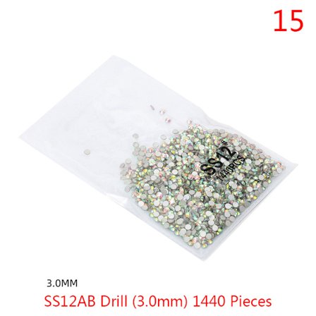 1440 kpl Crystal Nail Art Stones litteät strassit kynsille A