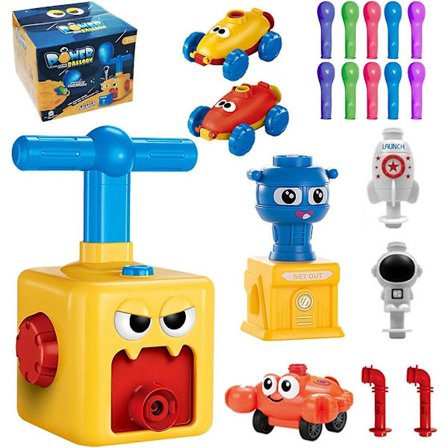 Ballon Launcher Billegetøjssæt, Ballon Billegetøj med Pumpe, Ballon Pumpe Racerbil Legetøj til Børn, Ballon Drevet Billegetøj, Rumskibslegetøj, 