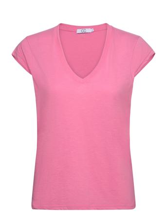 Cc Heart Basic V-Neck T-Shirt Pink Coster Copenhagen