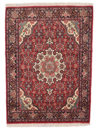 Orientalisk Bidjar Matta 100X138 Mörkröd/Svart Ull, Persien