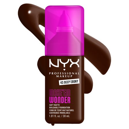 Nyx Professional MakeUp Make 'Em Wonder Foundation 43 Deep Ebony 30ml - Fondotinta liquido