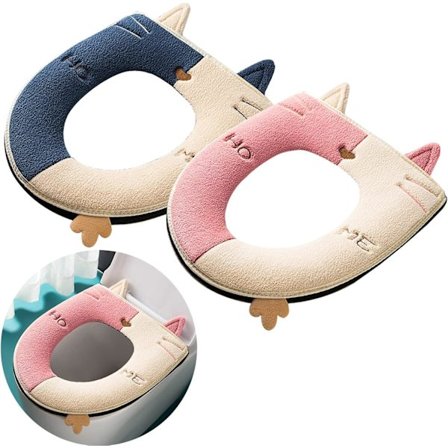 2 stk. (blå + rosa) Toalettsetetrekk er universelle