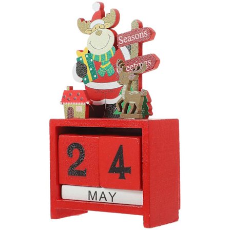 Julkalender i trä, dekorativa bordsdekorationer, multifunktionell festlig rumsdekoration