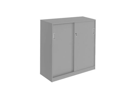 deNord Design Skjutdörrskåp 2xA4 800 mm grå - Lyreco - Kontorsmöbler och inredning - Skåp och hyllor - Skåp