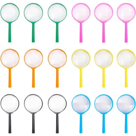 Förstoringsglas Barn Plastförstorare 18-pack Handhållna Mini Förstoringsglas för Barn Naturvetenskap Utomhusobservation Fest Kul Också