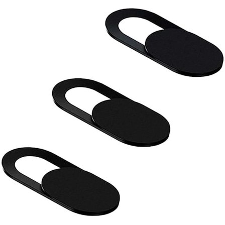 3 stk. skyvedeksel med lim (svart) plugger svarte deksler for sikkerhet personvern webkamera webkamera