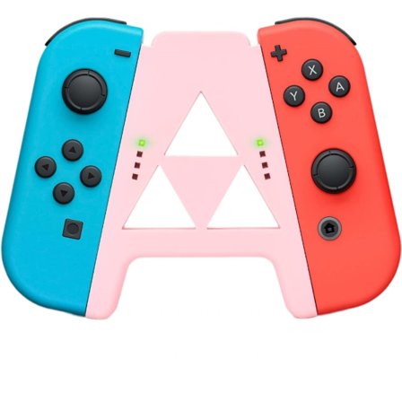 Slide Joy Con Laddningsgrepp för Switch/Switch OLED Potabel Joy Con Laddare Controller Komfort Handtag Snabbladdning Medan Du Spelar (Rosa)
