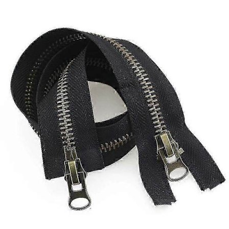 1 stk DIY Søm Dobbel Glidelås Lang Glidelås Åpen Jakke Metall Glidelås Toveis Klesutstyr 8# svart black