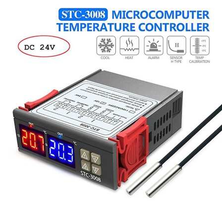 Stc-3008 Dobbel LED Digital Display Temperaturregulator Temperatur