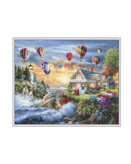 Broderipakke Bilde Ballonger over solnedgangen - Luca-S