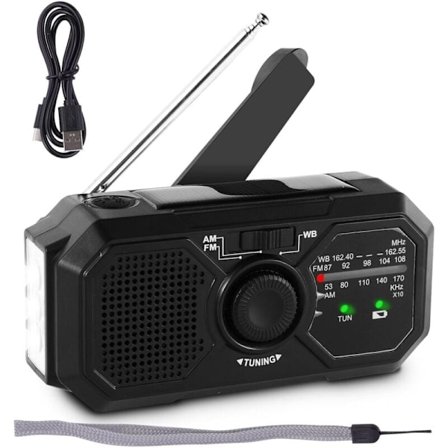 Handvevad Solcellsdriven Radio för Utomhuscamping, Överlevnad och Nödsituationer