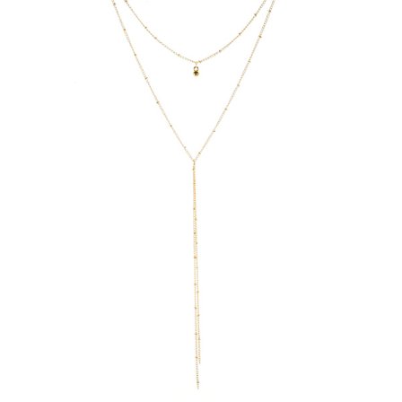 Sarte lange gullkjeder for kvinner, trendy Lariat Y-kjede 14k