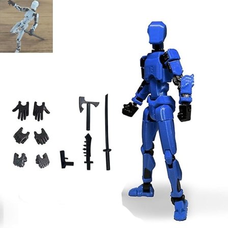 T13 Actionfigur, Titan 13 Actionfigur med 4 typer af våben og 3 typer af hænder, 3D-printet multi-leddet bevægelig T13 Actionfigur[HK]