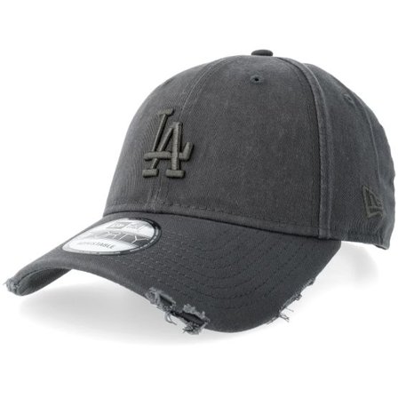 New Era - MLB Grå adjustable Keps - Los Angeles Dodgers Wash Distress 9FORTY Washed Black Adjustable @ Hatstore