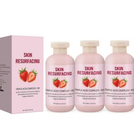 Jordbær Hudbehandling, Jordbærbein Fornyende Krem med Børste, Avansert Trippel-Syre Kompleks, Reduserer Kyllinghud-Kuler