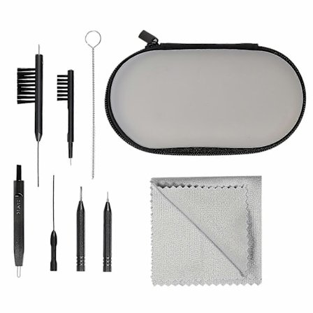 Nye modeller 8-delt Premium Rensesæt til høreapparater - Holdbare børsteværktøjer med voks-løkke og beskyttende magnet for ubesværet vedligeholdelse 