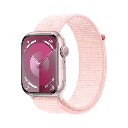 Apple Watch Series 9 (GPS) - pink aluminum - smartklokke med sportssløyfe - light pink - 64 GB