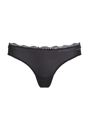 Calvin Klein Trosa i String modell, skön Micro stretch med vacker spetskant Trosor Dam Svart L